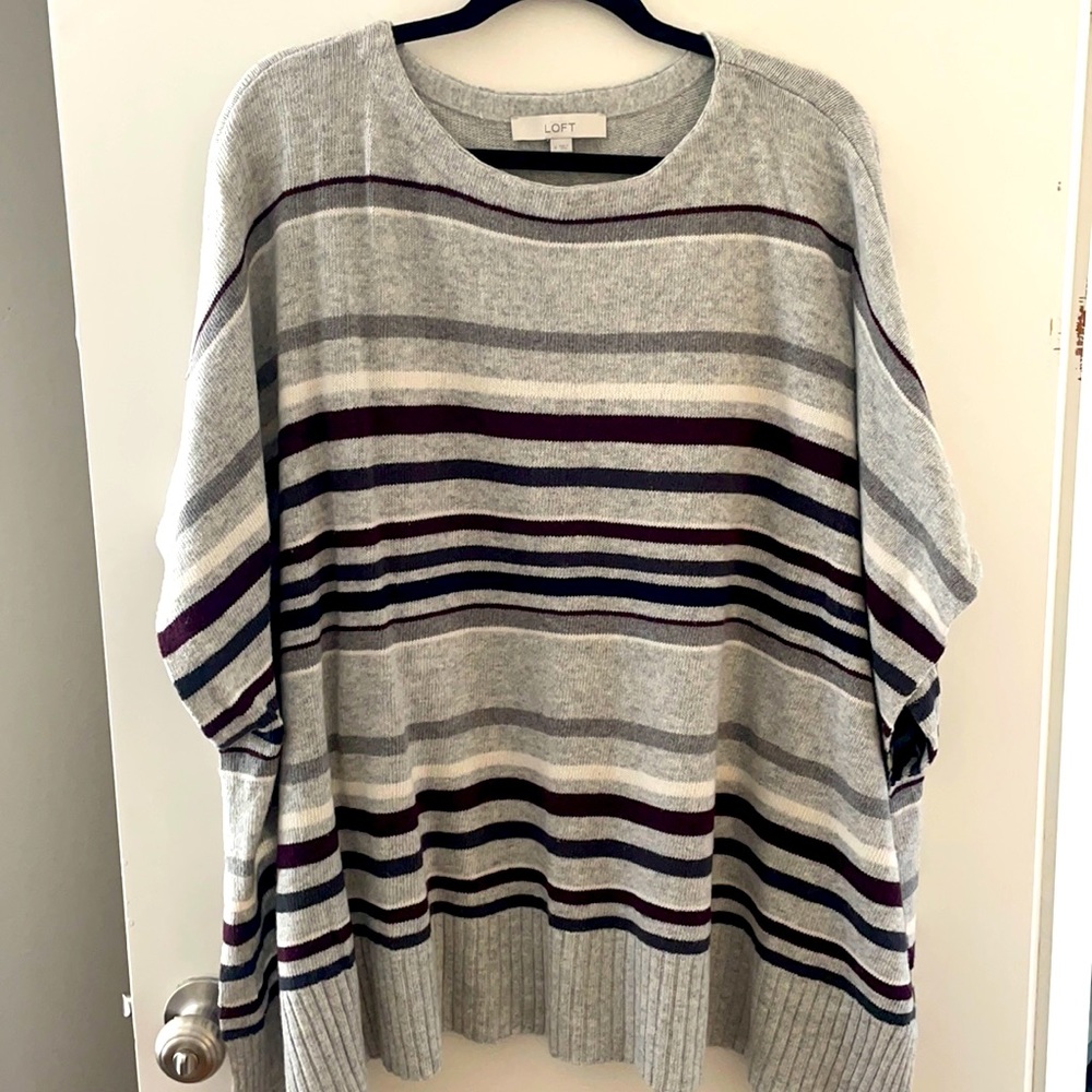 LOFT Striped Poncho